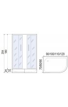 Душевой уголок МОНОМАХ -ДУ 90/70/180 МЗ BL L/R с поддоном Душевой уголок МОНОМАХ -ДУ 90/70/180 МЗ BL L/R с поддоном