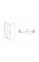 Душевая дверь ABBER Schwarzer Diamant AG30160H