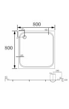 Душевой поддон ABBER AD3D080 80х80 квадратный, акриловый, белый