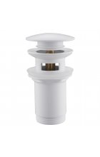 Донный клапан ABBER AF0010W с переливом, белый Донный клапан ABBER AF0010W с переливом, белый