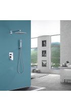 Душевая система ABBER Weiss Insel AF8018W скрытого монтажа без излива, белый-хром