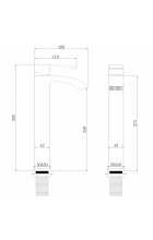 Смеситель ABBER Wasserfall AF8611B для накладной раковины, черный матовый
