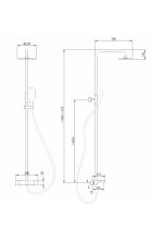 Душевая стойка ABBER Thermostat AF8516B с термостатом и изливом, черная матовая