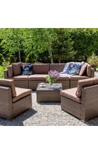 Комплект дачной мебели Афина Мебель YR822BB-Brown-Brown