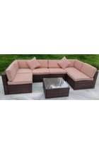 Комплект дачной мебели Афина Мебель YR822B Brown-Beige