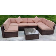 Комплект дачной мебели Афина Мебель YR822B Brown-Beige