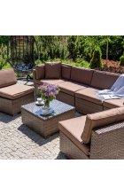 Комплект дачной мебели Афина Мебель YR822BB-Brown-Brown