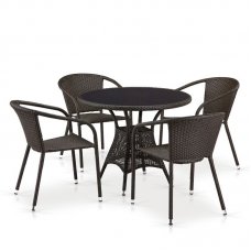 Комплект дачной мебели Афина Мебель T197ANS/Y137C-W53 Brown 4Pcs