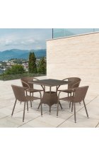 Комплект дачной мебели Афина Мебель T197BT/Y137C-W56 4PCS Light Brown 4Pcs