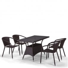 Комплект дачной мебели Афина Мебель T198D/Y137C-W53 Brown 4Pcs