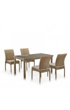 Комплект дачной мебели Афина Мебель T256B/Y380B-W65 Light Brown Комплект дачной мебели Афина Мебель T256B/Y380B-W65 Light Brown