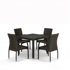 Комплект дачной мебели Афина Мебель T257A/Y379A-W53 Brown 4Pcs