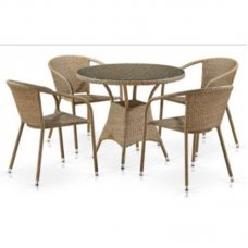Комплект мебели Афина Мебель T197AT/Y137A-W56 Light Brown 4Pcs