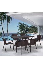 Комплект мебели Афина Мебель T198D/Y137C-W53 Brown 6Pcs