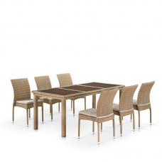 Комплект мебели Афина Мебель T365/Y380B-W65 6PCS Light Brown