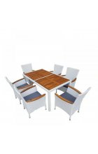Комплект плетеной мебели AFM-460A 150x90 White (6+1) Комплект плетеной мебели AFM-460A 150x90 White (6+1)