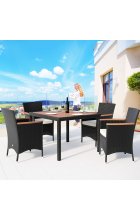 Комплект плетеной мебели AFM-440 90x90 4Pcs Black (4+1)