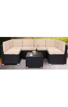 Комплект дачной мебели Афина Мебель YR822_Black/Beige