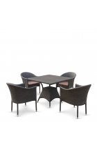 Комплект мебели Афина Мебель T190B/Y350A-W53-90x90 4Pcs Brown Комплект мебели Афина Мебель T190B/Y350A-W53-90x90 4Pcs Brown
