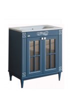 Тумба с раковиной Atoll Милана 80 silver blue (синий патина серебро)