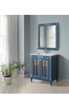 Тумба с раковиной Atoll Милана 80 silver blue (синий патина серебро)