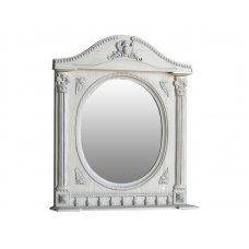 Зеркало Atoll Наполеон-195 белый жемчуг, патина серебро