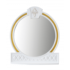 Зеркало Atoll Империя 90 Белый матовый, патина золото/серебро
