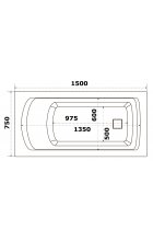 Акриловая ванна Bas АЯКС 150х75