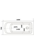 Акриловая ванна Bas АЯКС 160х70