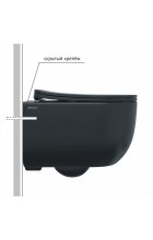 Унитаз BERGES VENTAS Black Rimless 49 см подвесной