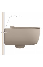 Унитаз BERGES EGO XL Rimless 54 см, жасмин, подвесной