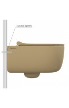 Унитаз BERGES EGO XL Rimless 54 см, кашемир, подвесной