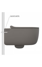 Унитаз BERGES EGO XL Rimless 54 см, серый, подвесной