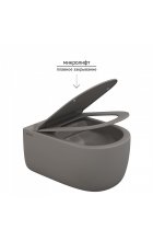Унитаз BERGES EGO XL Rimless 54 см, серый, подвесной