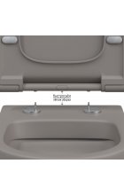 Унитаз BERGES EGO XL Rimless 54 см, серый, подвесной