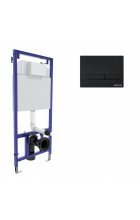 Комплект BERGES Инсталляция NOVUM + Кнопка смыва F5 Soft Touch черная