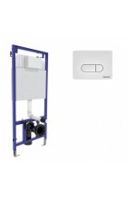 Комплект BERGES Инсталляция NOVUM + Кнопка смыва D4 белая Soft Touch