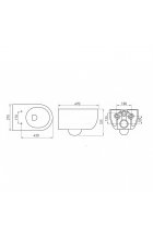 Комплект BERGES Инсталляция NOVUM525 + Подвесной унитаз EGO Rimless + Кнопка смыва F3 хром глянец