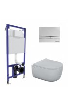 Комплект BERGES Инсталляция NOVUM525 + Подвесной унитаз EGO Rimless + Кнопка смыва F3 хром глянец Комплект BERGES Инсталляция NOVUM525 + Подвесной унитаз EGO Rimless + Кнопка смыва F3 хром глянец