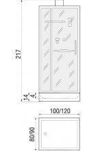 Душевая кабина RIVER TANA Б/К 120/90 L/R 