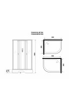 Душевая кабина Niagara Promo P90/80/26R/MT/BK