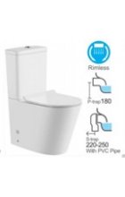 Унитаз CeramaLux K2176-1 напольный безободковый с гофрой Унитаз CeramaLux K2176-1 напольный безободковый с гофрой