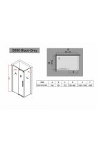 Душевой уголок Black&White S898-1200 120х80