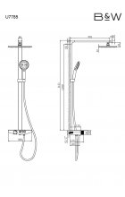 Душевая стойка Black&White U7785 GM