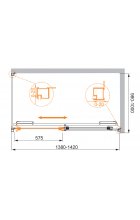 Душевой уголок CEZARES LUX-SOFT-W-AH-1-140/100-C-Cr-IV