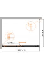 Душевой уголок CEZARES DUET SOFT-M-AH-1-140/80-C-Cr