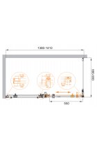 Душевой уголок CEZARES STYLUS-O-M-AH-1-140/90-C-Cr