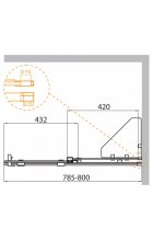 Душевая перегородка CEZARES STREAM-BF-1-80-C-Cr