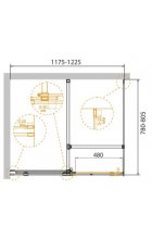 Душевой уголок CEZARES STREAM-AH-1-120/80-C-Cr