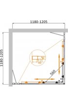 Душевой уголок CEZARES MOLVENO-A-22-100+20-C-Cr-IV